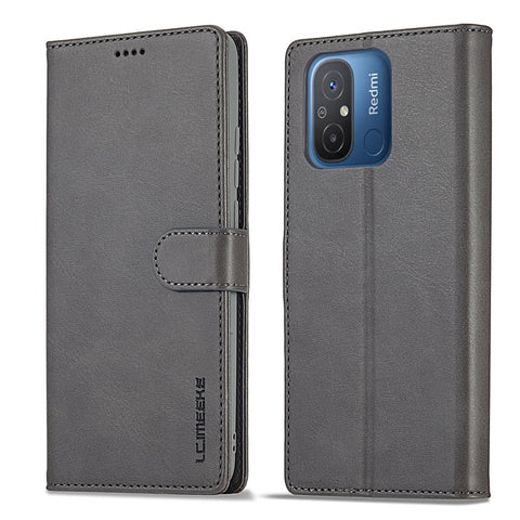 LC.IMEEKE For Xiaomi Redmi 12C 4G / 11A 4G Drop-proof Phone Case Calf Texture Wallet Stand Leather Cell Phone Cover