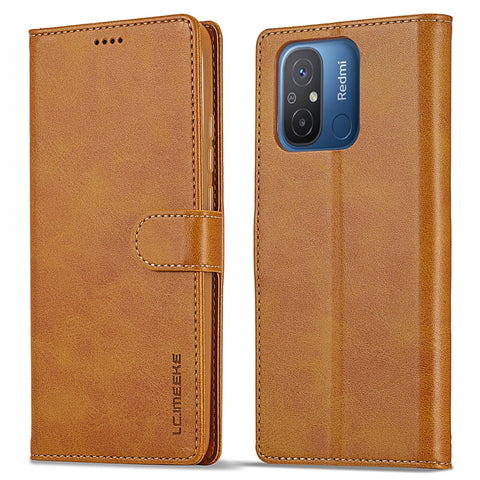 LC.IMEEKE For Xiaomi Redmi 12C 4G / 11A 4G Drop-proof Phone Case Calf Texture Wallet Stand Leather Cell Phone Cover
