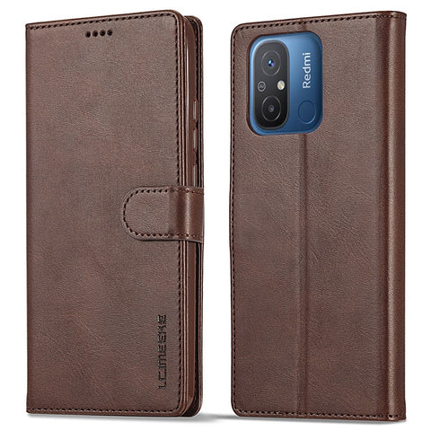 LC.IMEEKE For Xiaomi Redmi 12C 4G / 11A 4G Drop-proof Phone Case Calf Texture Wallet Stand Leather Cell Phone Cover
