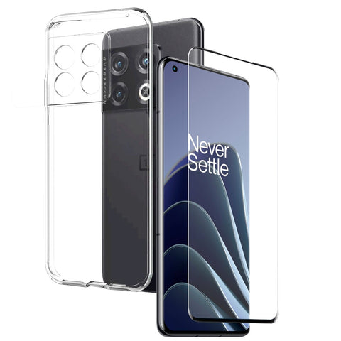 NORTHJO For OnePlus 10 Pro 5G Phone TPU Case Protective Cover + Tempered Glass Screen Protector