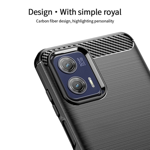 MOFI JK TPU Series-1 For Motorola Moto G73 5G Bump Proof Phone Cover Brushed Carbon Fiber Case TPU Shell