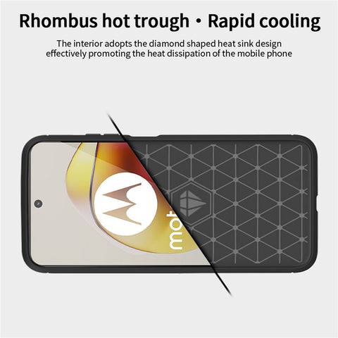 MOFI JK TPU Series-1 For Motorola Moto G73 5G Bump Proof Phone Cover Brushed Carbon Fiber Case TPU Shell