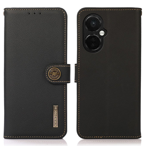 KHAZNEH For OnePlus Nord CE 3 Lite 5G / Nord N30 5G RFID Blocking Phone Wallet Case Genuine Leather Stand Phone Cover