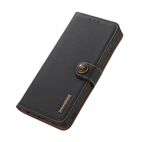 KHAZNEH For OnePlus Nord CE 3 Lite 5G / Nord N30 5G RFID Blocking Phone Wallet Case Genuine Leather Stand Phone Cover