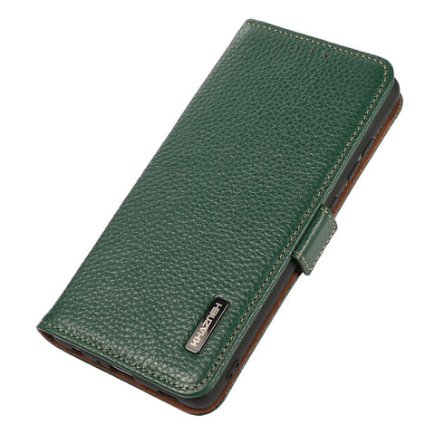 KHAZNEH For OnePlus Nord CE 3 Lite 5G / Nord N30 5G RFID Blocking Phone Case Genuine Cow Leather Wallet Stand Smartphone Cover