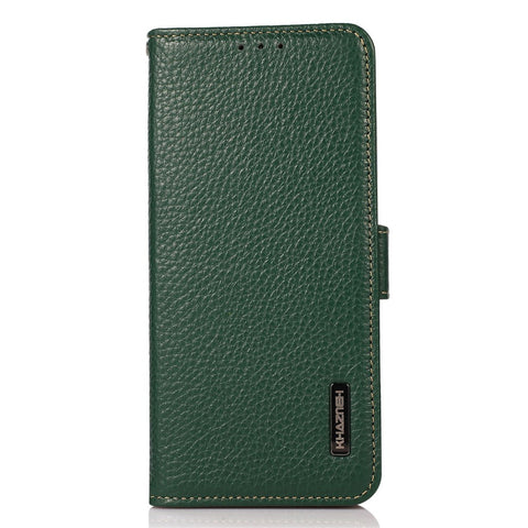 KHAZNEH For OnePlus Nord CE 3 Lite 5G / Nord N30 5G RFID Blocking Phone Case Genuine Cow Leather Wallet Stand Smartphone Cover