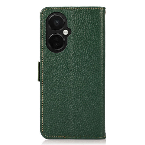 KHAZNEH For OnePlus Nord CE 3 Lite 5G / Nord N30 5G RFID Blocking Phone Case Genuine Cow Leather Wallet Stand Smartphone Cover