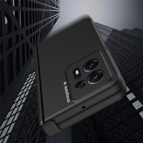 Anti-scratch Phone Cover For Oppo Find N2 5G Side Hinge Hard PC Phone Case with Tempered Glass Film