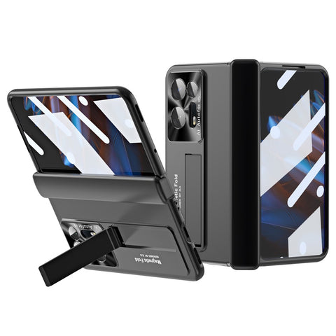 Anti-scratch Phone Case For Oppo Find N2 5G , Hinge Protection Kickstand PC Phone Cover with Screen Film