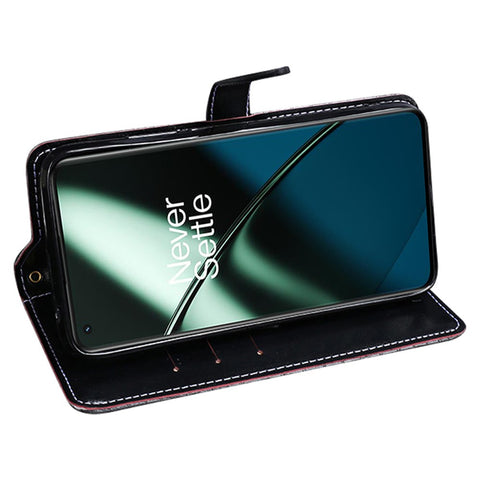IDEWEI For OnePlus 11 5G Anti-scratch Phone Flip Cover Crocodile Texture PU Leather Magnetic Closure Wallet Stand Phone Case