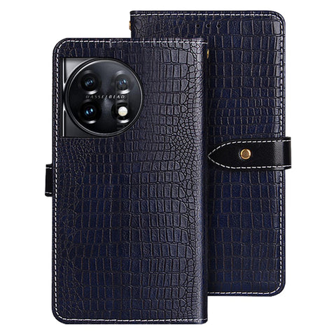 IDEWEI For OnePlus 11 5G Anti-scratch Phone Flip Cover Crocodile Texture PU Leather Magnetic Closure Wallet Stand Phone Case