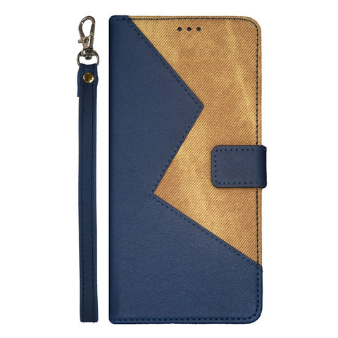 IDEWEI For OnePlus 11 5G Color Splicing Leather Magnetic Cover Phone Case with Card Slots and Wrist Strap