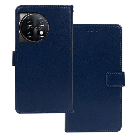 IDEWEI For OnePlus 11 5G Magnetic Closure Wallet Phone Case Crazy Horse Texture Stand PU Leather Phone Shell