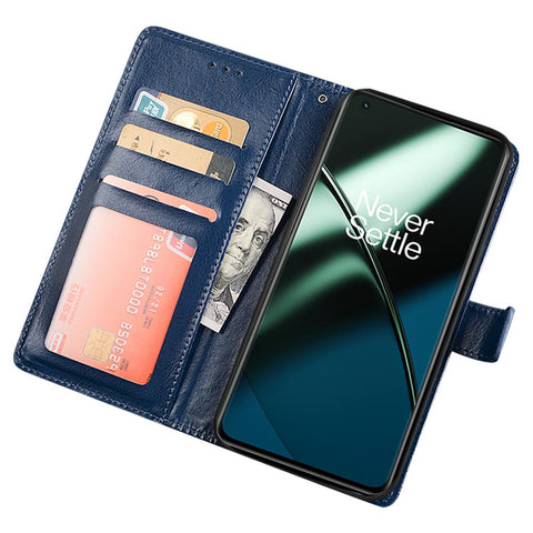 IDEWEI For OnePlus 11 5G Magnetic Closure Wallet Phone Case Crazy Horse Texture Stand PU Leather Phone Shell