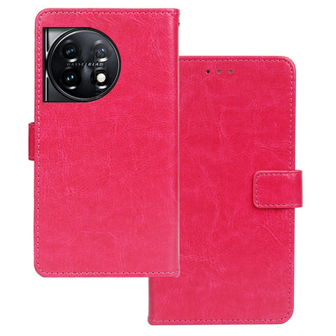 IDEWEI For OnePlus 11 5G Magnetic Closure Wallet Phone Case Crazy Horse Texture Stand PU Leather Phone Shell