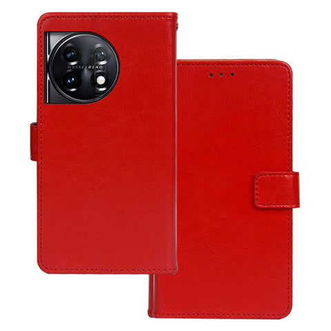 IDEWEI For OnePlus 11 5G Magnetic Closure Wallet Phone Case Crazy Horse Texture Stand PU Leather Phone Shell