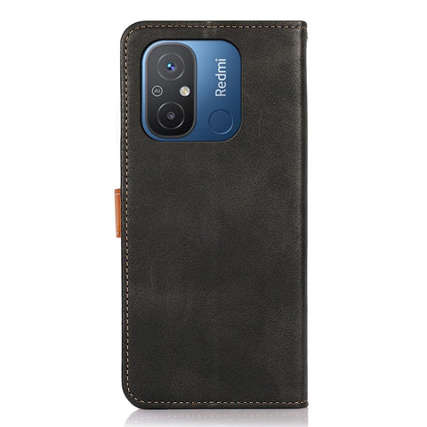 KHAZNEH For Xiaomi Redmi 12C 4G / 11A 4G Cowhide Texture Flip Leather Wallet Cover Stand Anti-drop Phone Case