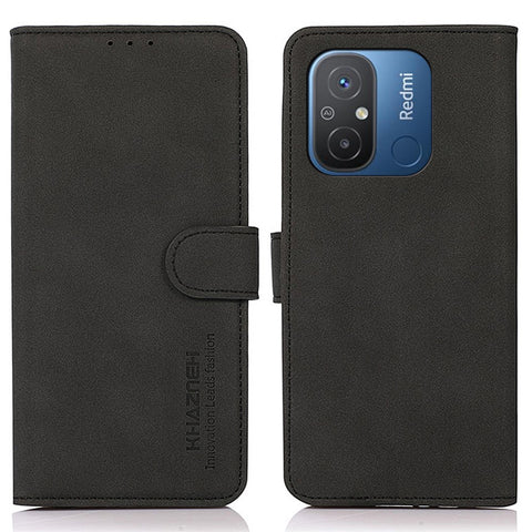 KHAZNEH For Xiaomi Redmi 12C 4G / 11A 4G Flip Leather Phone Case Textured Anti-scratch Phone Cover Stand Wallet