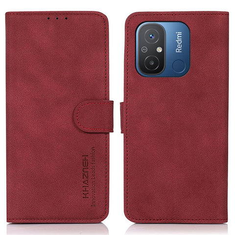 KHAZNEH For Xiaomi Redmi 12C 4G / 11A 4G Flip Leather Phone Case Textured Anti-scratch Phone Cover Stand Wallet