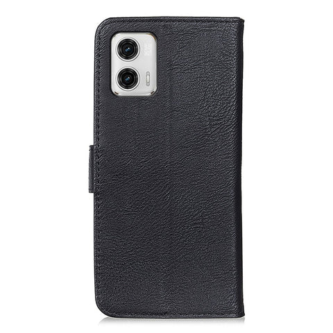 KHAZNEH For Motorola Moto G73 5G Leather Phone Case Cowhide Texture Protective Cell Phone Cover Wallet Stand