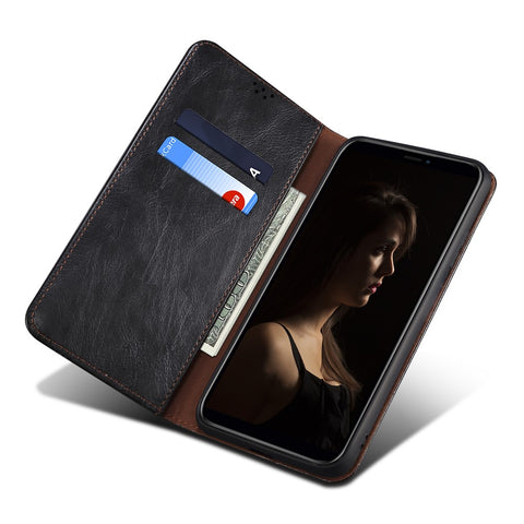 For Oppo A78 5G / A58x 5G / A58 5G Waxy Crazy Horse Texture Anti-drop Phone Case Leather Stand Wallet Phone Cover