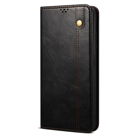 For Oppo A78 5G / A58x 5G / A58 5G Waxy Crazy Horse Texture Anti-drop Phone Case Leather Stand Wallet Phone Cover