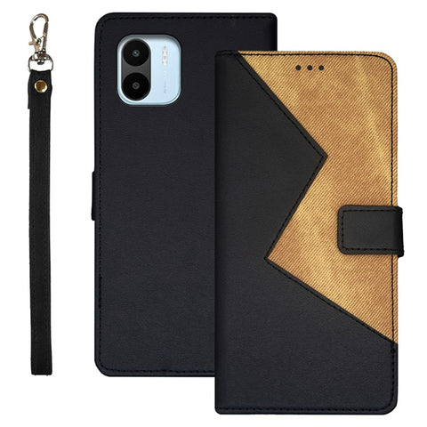 IDEWEI Leather Phone Case for Xiaomi Redmi A2 4G / A1 4G , Color Splicing Shockproof Stand Phone Cover with Card Holder