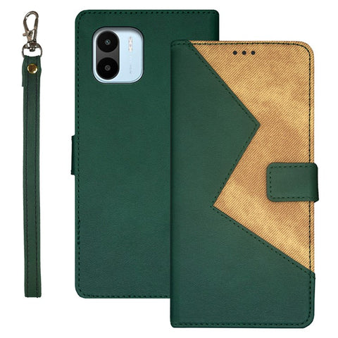 IDEWEI Leather Phone Case for Xiaomi Redmi A2 4G / A1 4G , Color Splicing Shockproof Stand Phone Cover with Card Holder