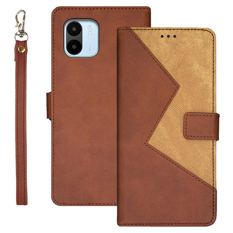 IDEWEI Leather Phone Case for Xiaomi Redmi A2 4G / A1 4G , Color Splicing Shockproof Stand Phone Cover with Card Holder