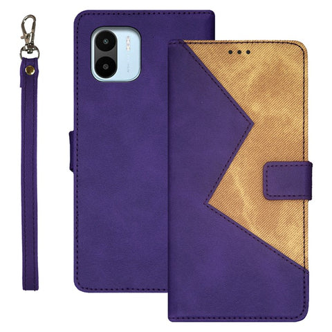 IDEWEI Leather Phone Case for Xiaomi Redmi A2 4G / A1 4G , Color Splicing Shockproof Stand Phone Cover with Card Holder