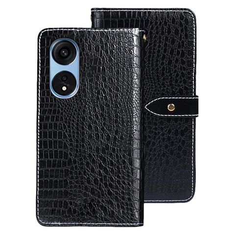 IDEWEI For Oppo Reno8 T 5G / A1 Pro 5G Flip Leather Cover Crocodile Texture Stand Wallet Phone Case