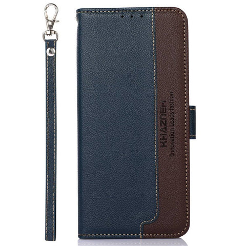 KHAZNEH For Xiaomi Poco C55 4G / Redmi 11A 4G / 12C 4G RFID Blocking Stand Wallet Case PU Leather Litchi Texture Cover