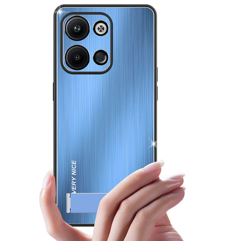 For Oppo Reno9 Pro+ 5G Phone Case Kickstand TPU Frame Brushed Aluminium Alloy Back Phone CCover