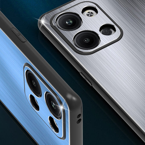 For Oppo Reno9 Pro+ 5G Phone Case Kickstand TPU Frame Brushed Aluminium Alloy Back Phone CCover