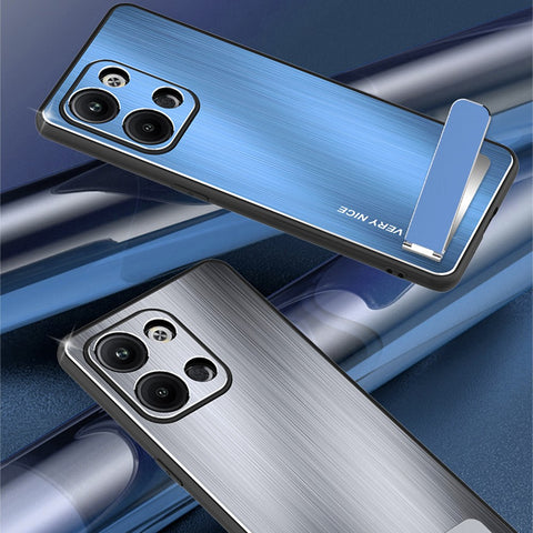 For Oppo Reno9 Pro+ 5G Phone Case Kickstand TPU Frame Brushed Aluminium Alloy Back Phone CCover