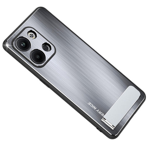 For Oppo Reno9 Pro+ 5G Phone Case Kickstand TPU Frame Brushed Aluminium Alloy Back Phone CCover