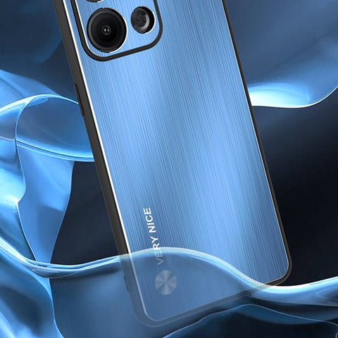 For Oppo Reno9 Pro+ 5G TPU Frame Phone Case Brushed Aluminium Alloy Back Anti-drop Cover