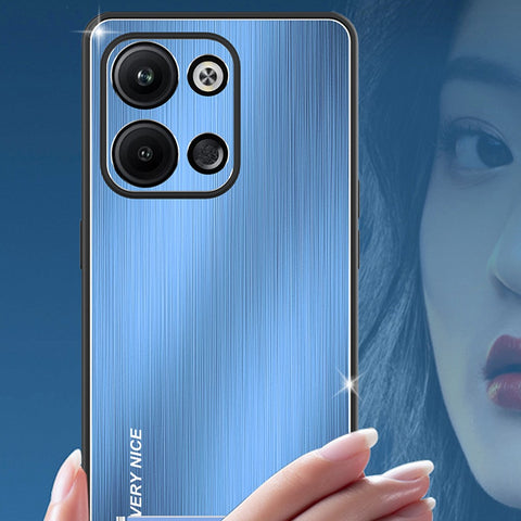 For Oppo Reno9 Pro+ 5G TPU Frame Phone Case Brushed Aluminium Alloy Back Anti-drop Cover