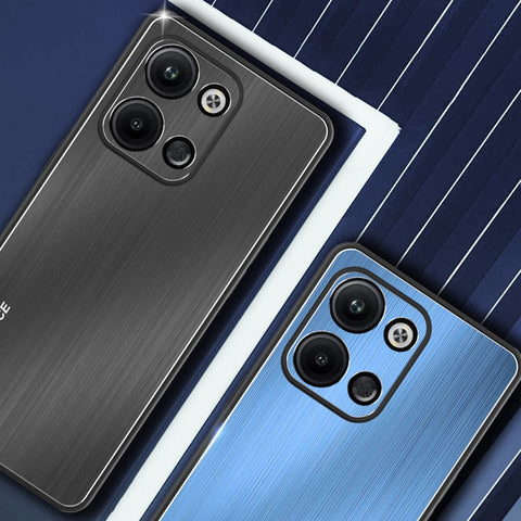 For Oppo Reno9 Pro+ 5G TPU Frame Phone Case Brushed Aluminium Alloy Back Anti-drop Cover