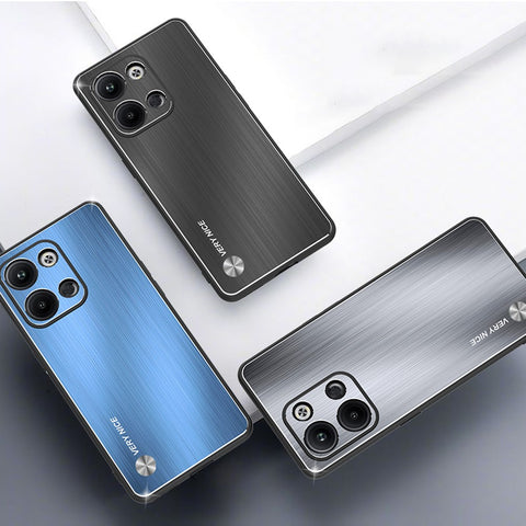 For Oppo Reno9 Pro+ 5G TPU Frame Phone Case Brushed Aluminium Alloy Back Anti-drop Cover