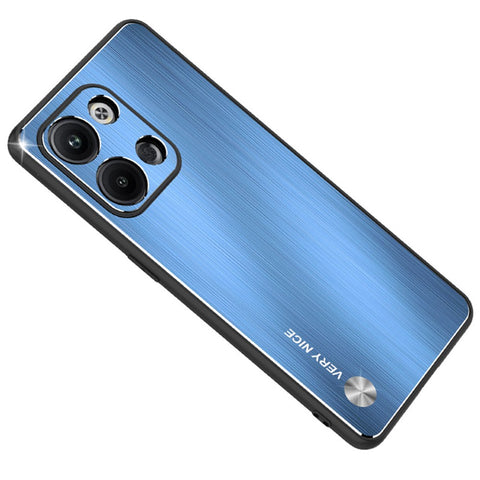For Oppo Reno9 Pro+ 5G TPU Frame Phone Case Brushed Aluminium Alloy Back Anti-drop Cover
