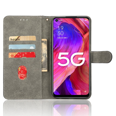 For Oppo A93 5G / A74 5G / A54 5G Phone Wallet Case RFID Blocking PU Leather Stand Cover with Strap