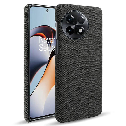 Cloth Texture Smartphone Cover for OnePlus 11R 5G / Ace 2 5G , Solid Color Hard PC+Cloth Anti-scratch Case