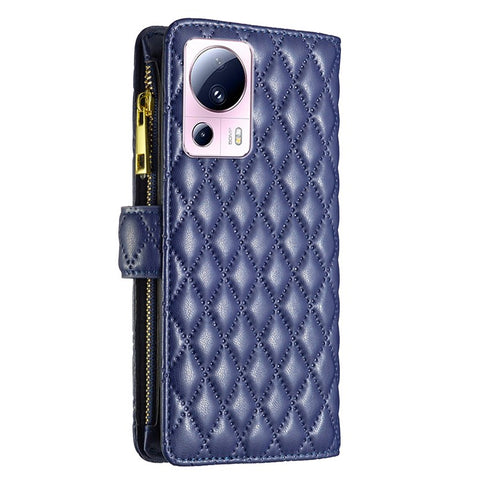 BINFEN COLOR BF Style-15 for Xiaomi 13 Lite / Civi 2 5G Zipper Pocket PU Leather Wallet Case Phone Stand Cover