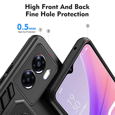 For Oppo A57 4G / A57s 4G / A77 4G / A77s 4G / A57e 4G Hidden Kickstand Phone Case PC + TPU Shockproof Back Cover