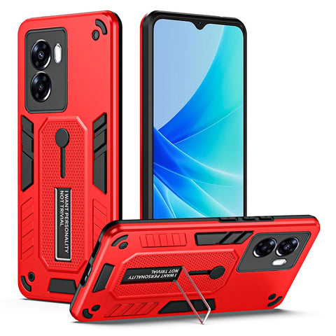For Oppo A57 4G / A57s 4G / A77 4G / A77s 4G / A57e 4G Hidden Kickstand Phone Case PC + TPU Shockproof Back Cover