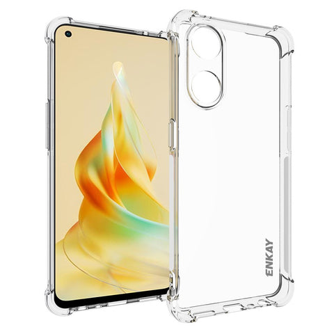 ENKAY HAT PRINCE For Oppo Reno8 T 4G Clear TPU Back Cover Phone Case with Anti-slip Strip Edge