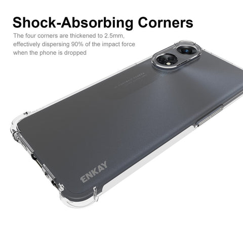 ENKAY HAT PRINCE For Oppo Reno8 T 4G Clear TPU Back Cover Phone Case with Anti-slip Strip Edge