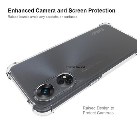 ENKAY HAT PRINCE For Oppo Reno8 T 4G Clear TPU Back Cover Phone Case with Anti-slip Strip Edge