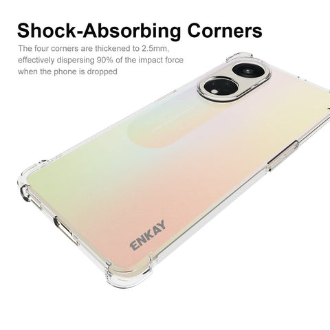 ENKAY HAT PRINCE For Oppo Reno8 T 5G / A1 Pro 5G TPU Cover Transparent Phone Case with Anti-slip Strip Edge